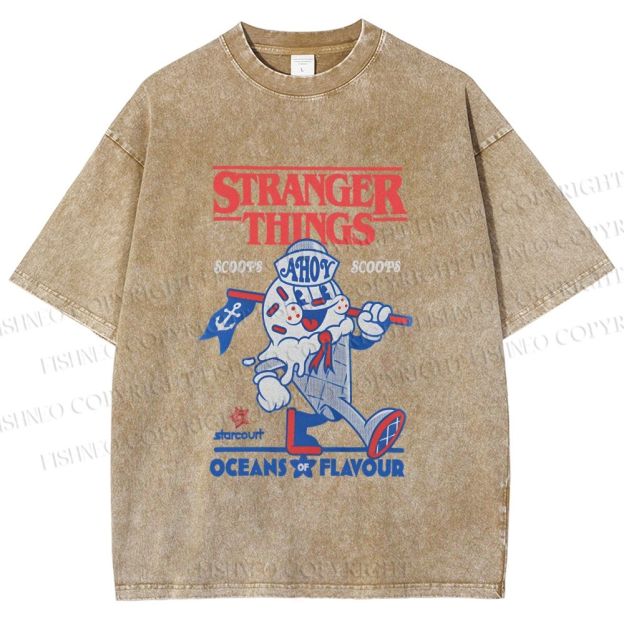 Unisex Stranger Things Printed Washed Tee