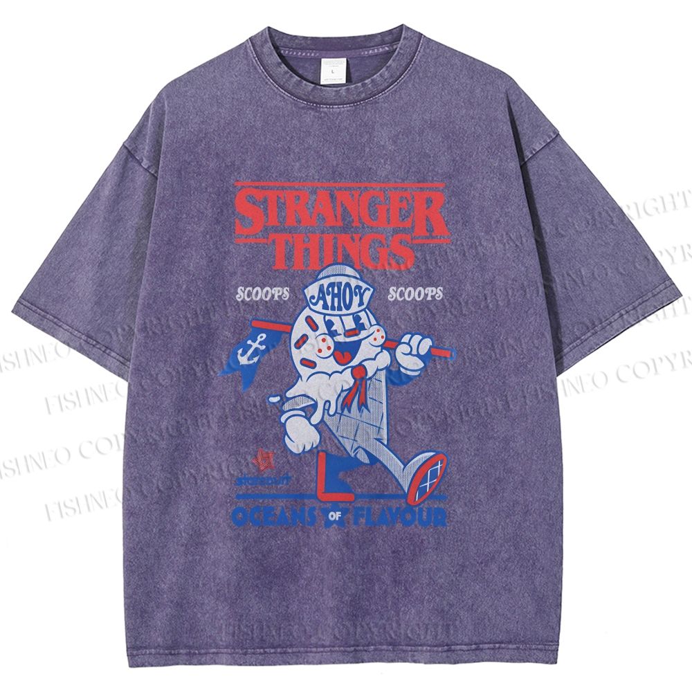 Unisex Stranger Things Printed Washed Tee