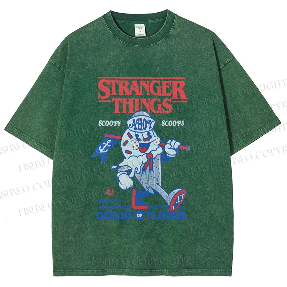 Unisex Stranger Things Printed Washed Tee