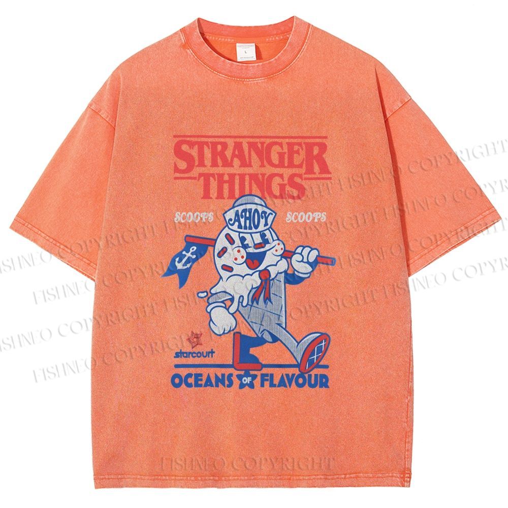 Unisex Stranger Things Printed Washed Tee