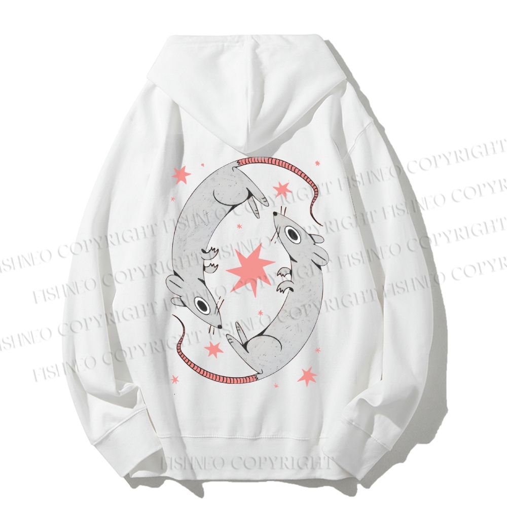 Unisex Casual Cotton Rats With Star Printed Hoodie
