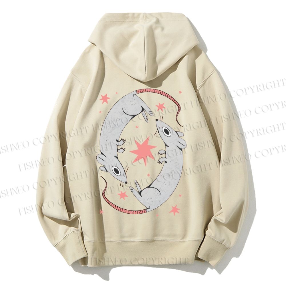 Unisex Casual Cotton Rats With Star Printed Hoodie