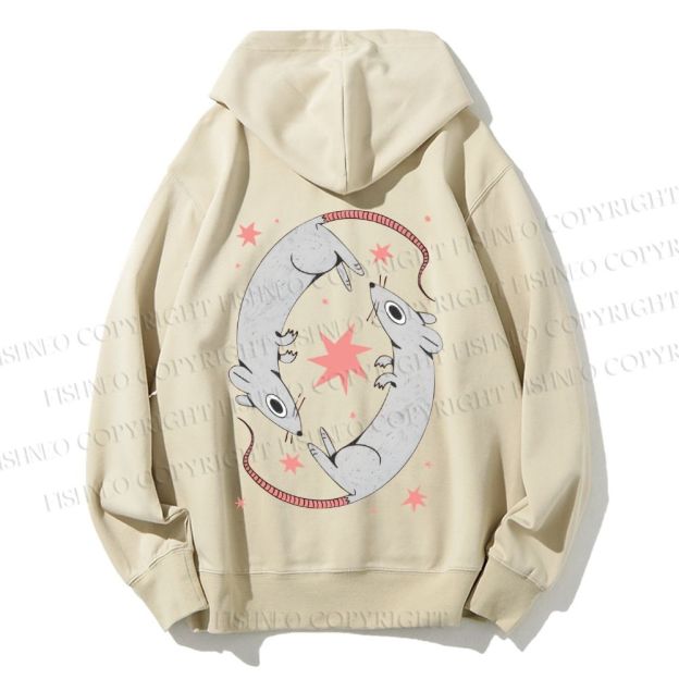 Unisex Casual Cotton Rats With Star Printed Hoodie