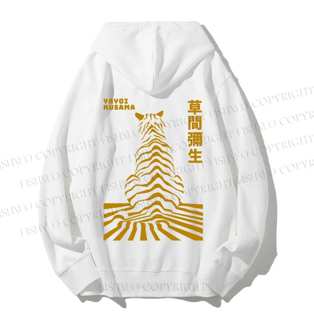 Unisex Casual Cotton Japanese Yayoi Kusama Panther Printed Hoodie