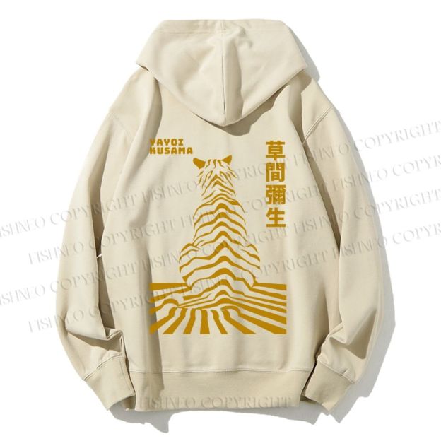 Unisex Casual Cotton Japanese Yayoi Kusama Panther Printed Hoodie
