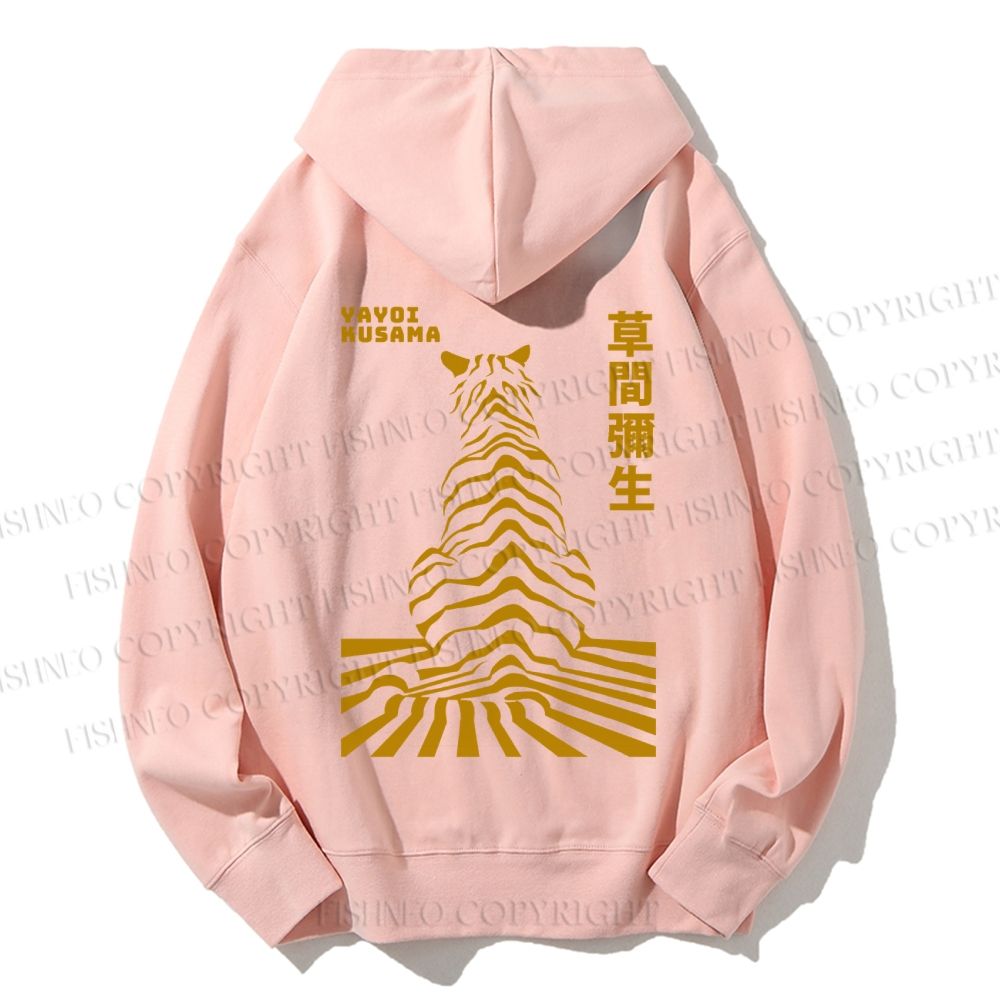 Unisex Casual Cotton Japanese Yayoi Kusama Panther Printed Hoodie