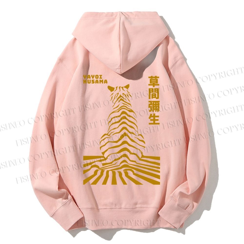 Unisex Casual Cotton Japanese Yayoi Kusama Panther Printed Hoodie