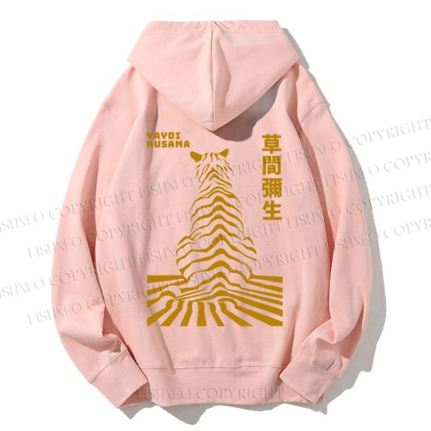 Unisex Casual Cotton Japanese Yayoi Kusama Panther Printed Hoodie