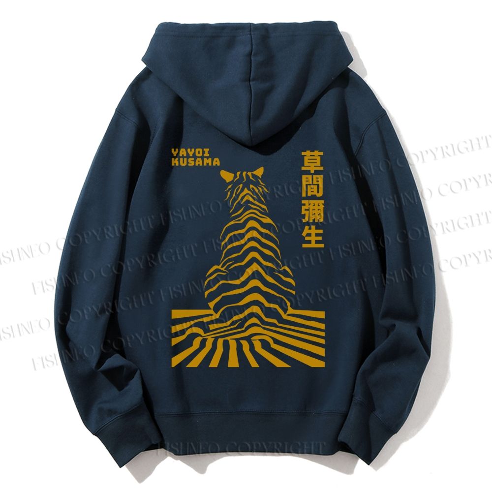 Unisex Casual Cotton Japanese Yayoi Kusama Panther Printed Hoodie