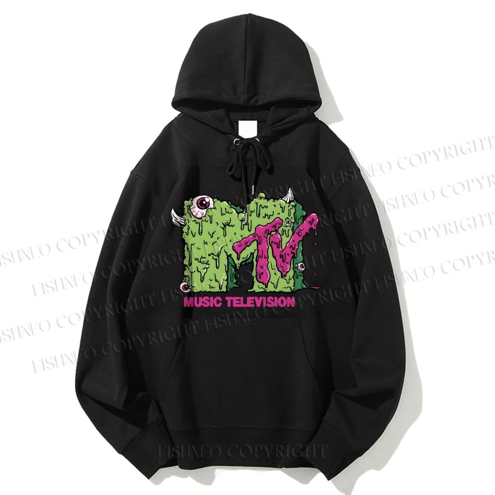 Unisex Casual Cotton MUSIC TELEVISION Monster Printed Hoodie