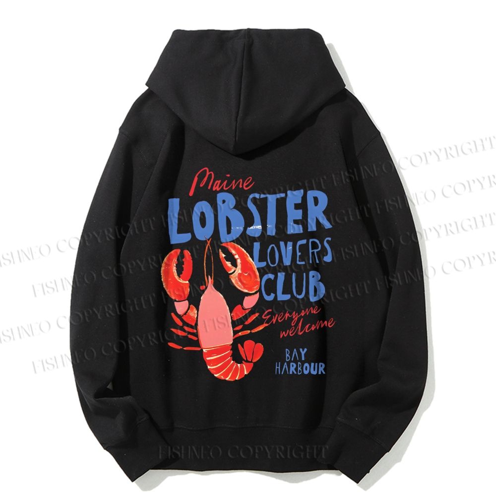 Unisex Casual Cotton Maine Lobster Lovers Club Printed Hoodie