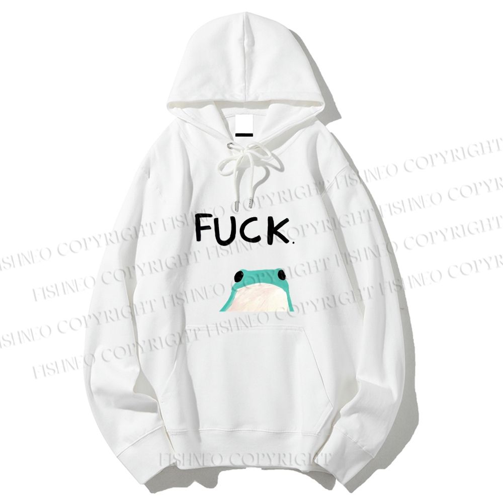 Unisex Casual Cotton Fuck Frog Printed Hoodie