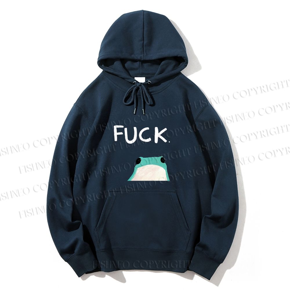 Unisex Casual Cotton Fuck Frog Printed Hoodie