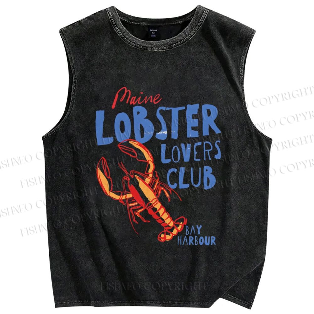 Unisex Maine Lobster Lovers Club Printed Washed Tank Top