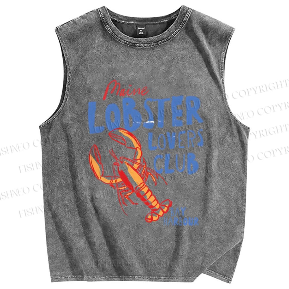 Unisex Maine Lobster Lovers Club Printed Washed Tank Top