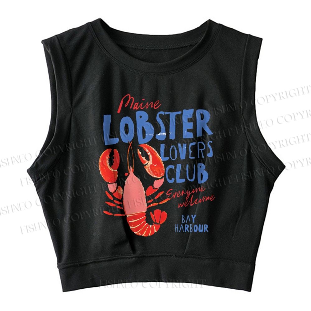 Maine Lobster Lovers Club Sleeveless Crop Tops