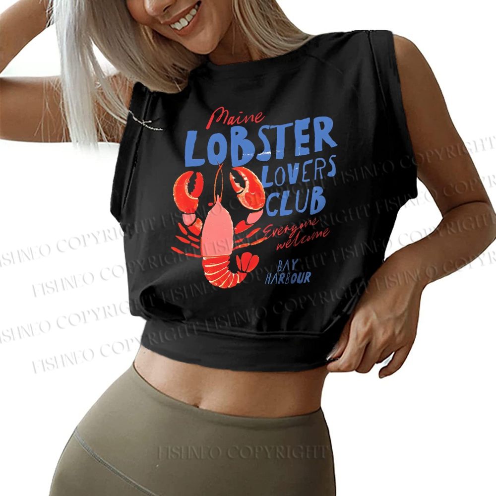 Maine Lobster Lovers Club Sleeveless Crop Tops