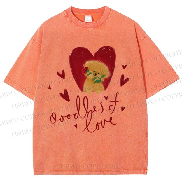 Unisex Valentine's Day Oodles Of Love Dog Printed Washed Tee