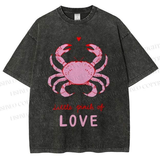 Unisex Little Pinch Of Love Printed Washed Tee