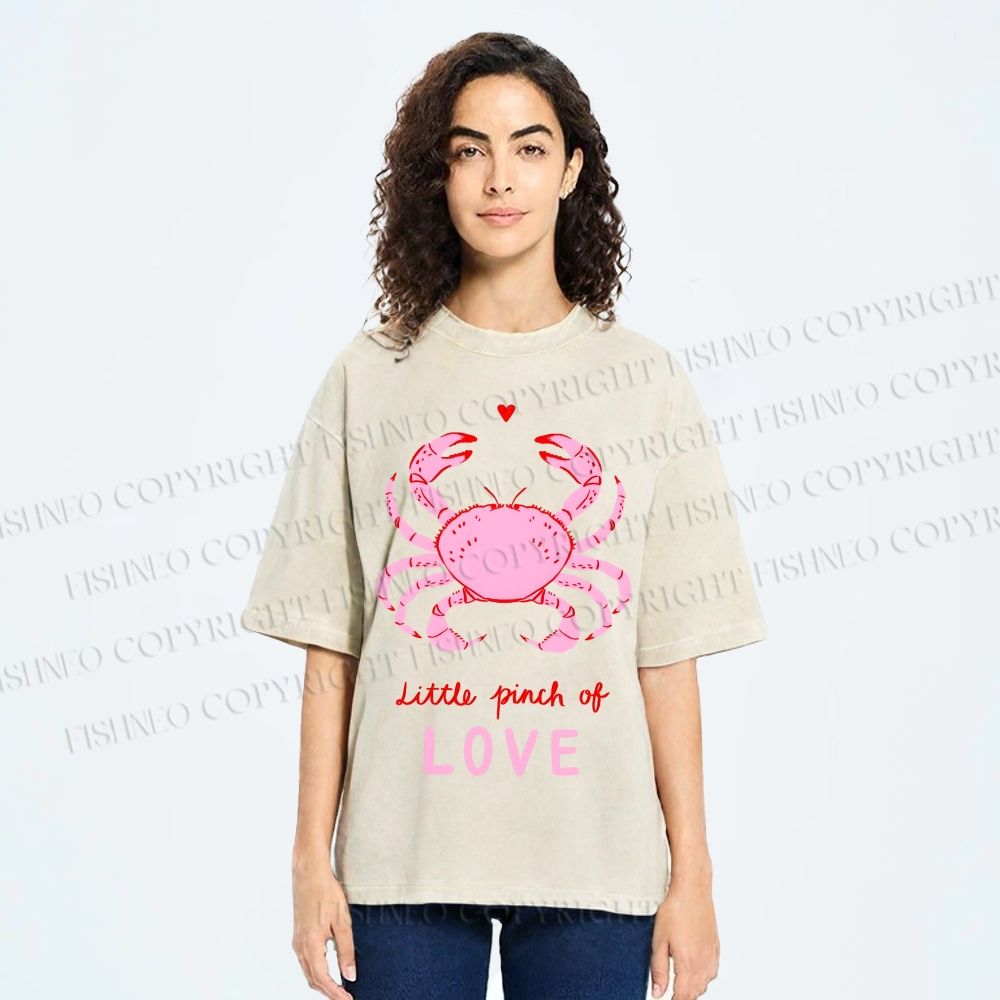 Unisex Little Pinch Of Love Printed Washed Tee