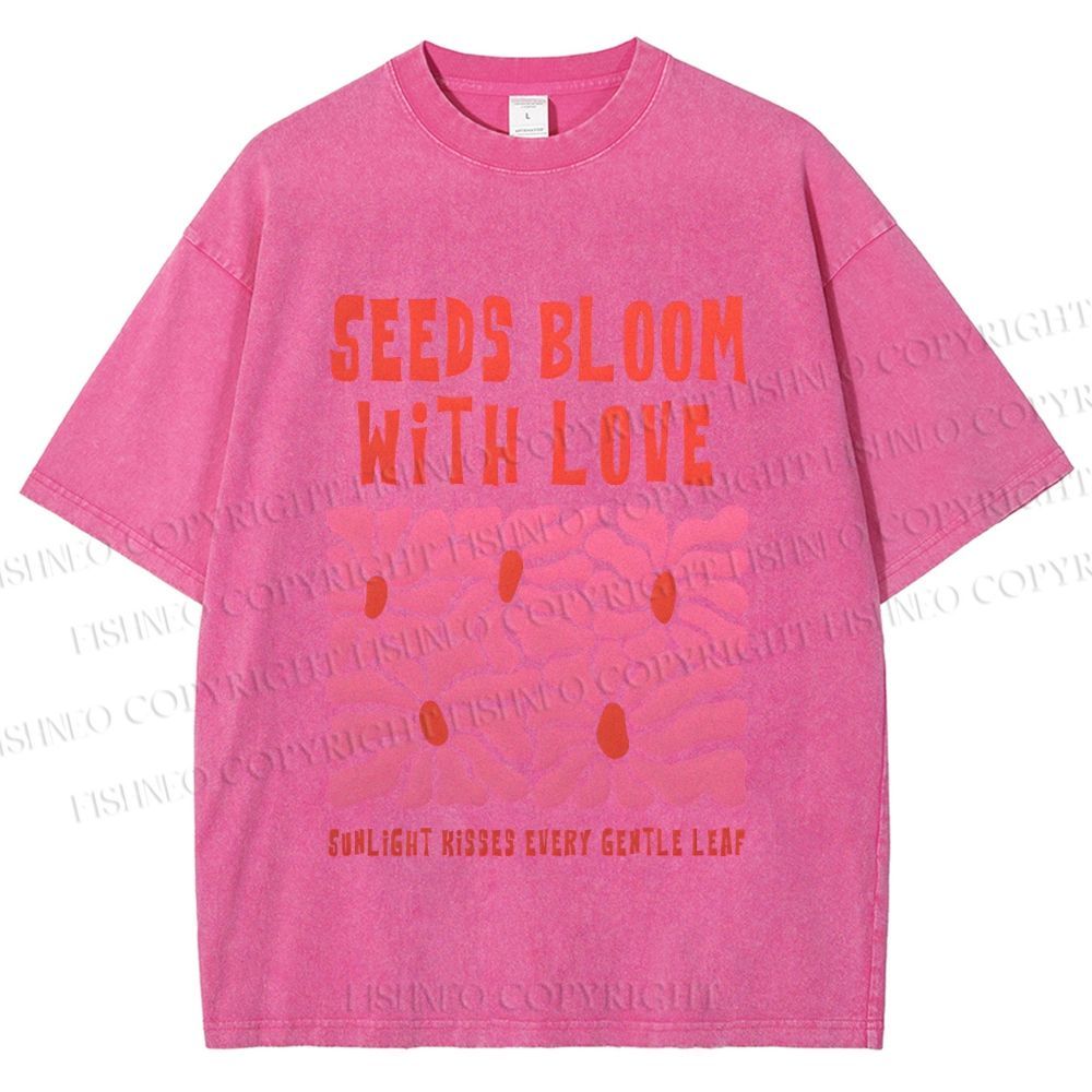 Unisex Seeds Bloom With Love Printed Washed Tee