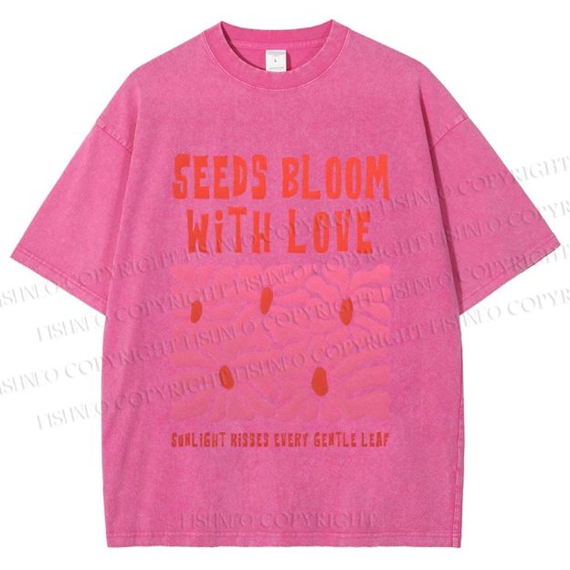 Unisex Seeds Bloom With Love Printed Washed Tee
