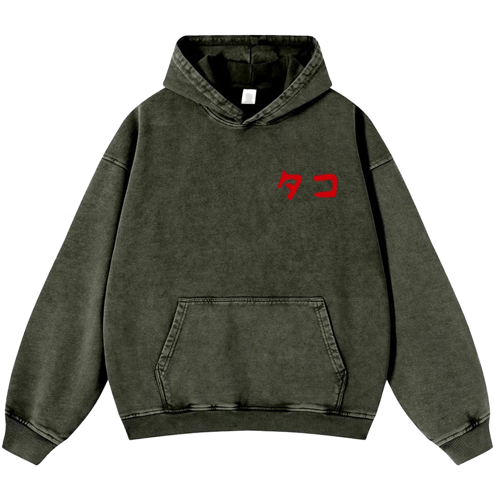 Octopus Vintage Washed Cotton Back Art Hoodie