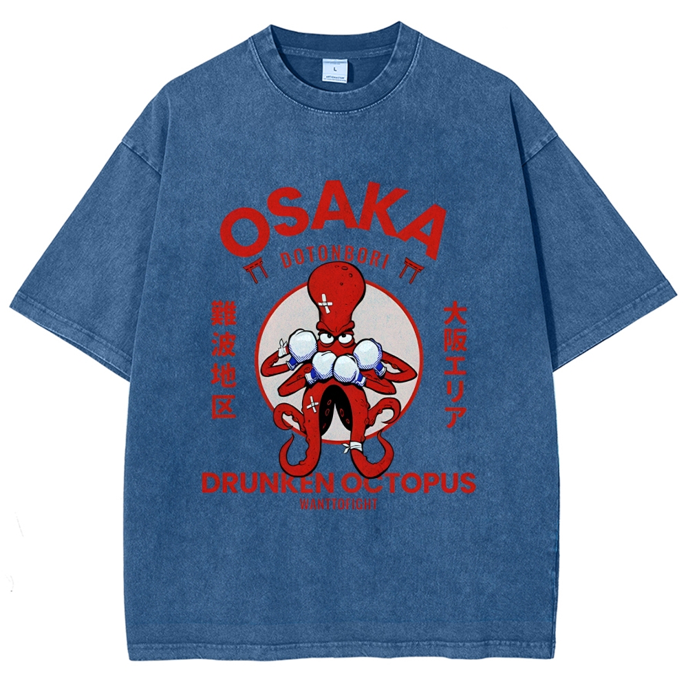 Osaka Octopus Monster Japan Washed T-Shirt
