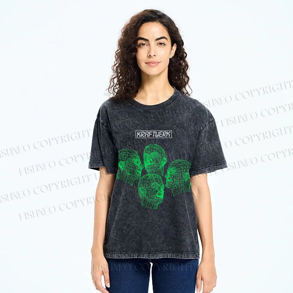 Unisex Kraftwerk Printed Washed Tee