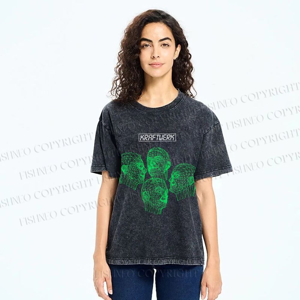 Unisex Kraftwerk Printed Washed Tee