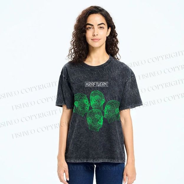 Unisex Kraftwerk Printed Washed Tee