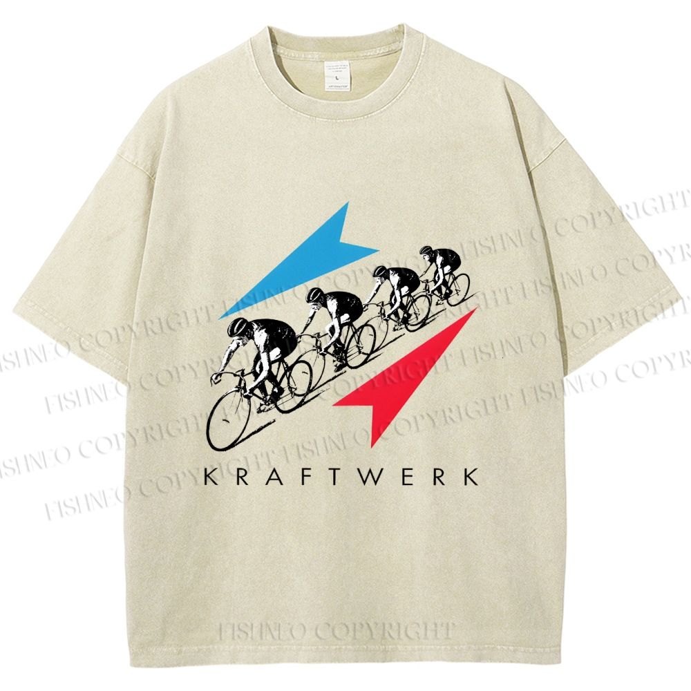 Unisex Kraftwerk Tour de France Printed Washed Tee