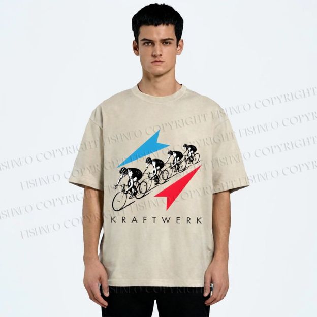 Unisex Kraftwerk Tour de France Printed Washed Tee