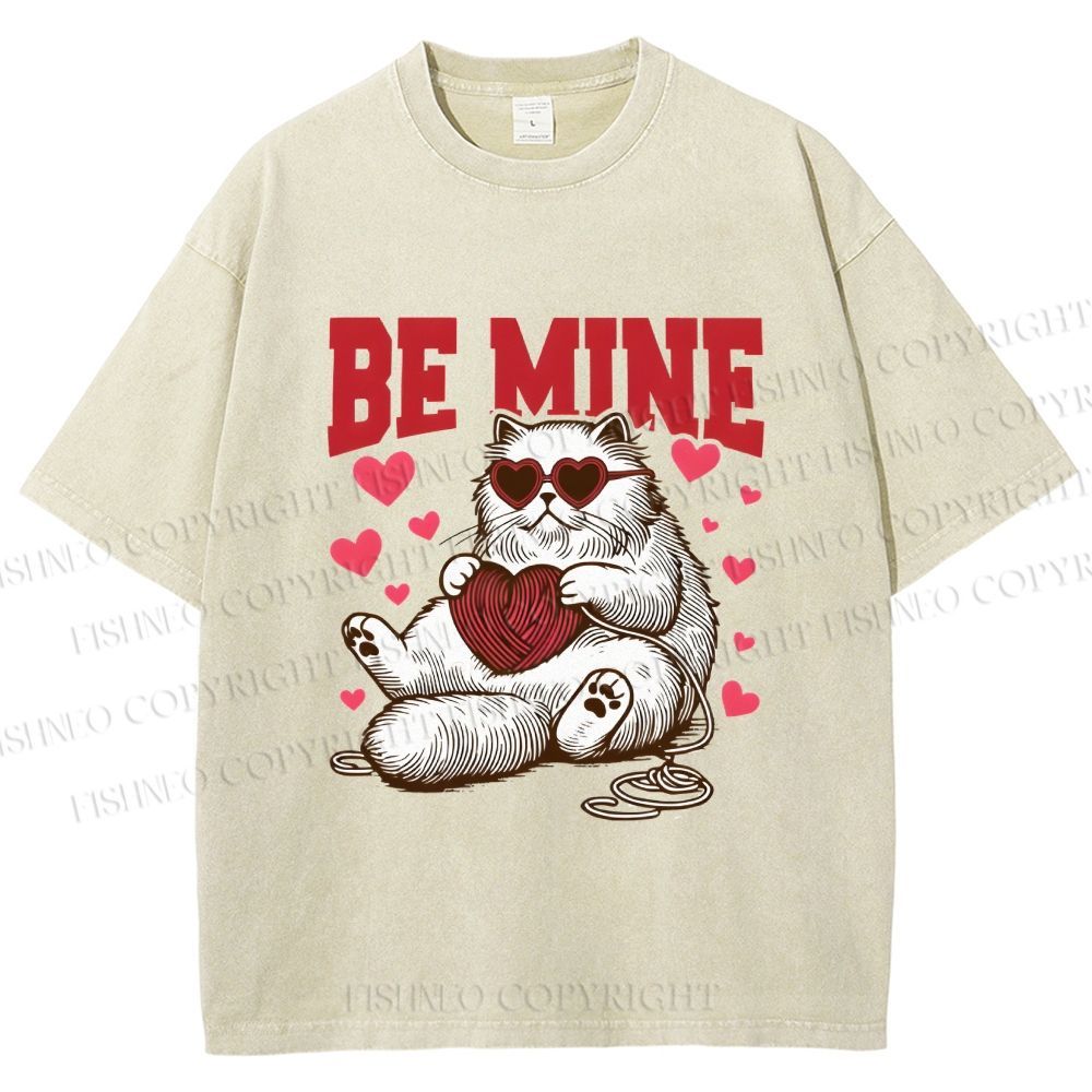 Unisex Be Mine Printed Washed Tee