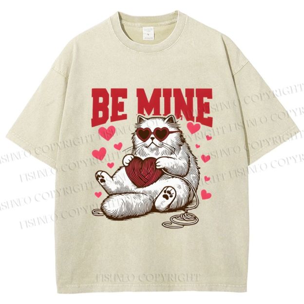 Unisex Be Mine Printed Washed Tee