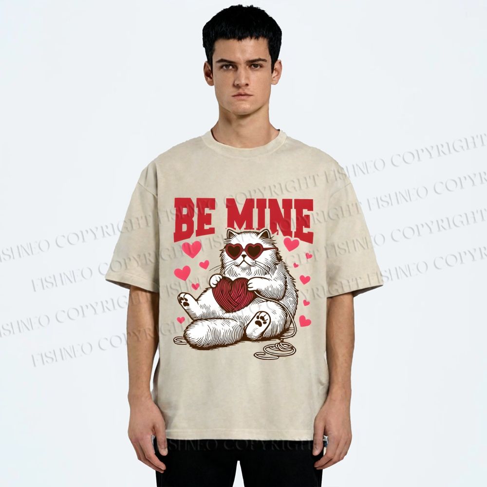 Unisex Be Mine Printed Washed Tee