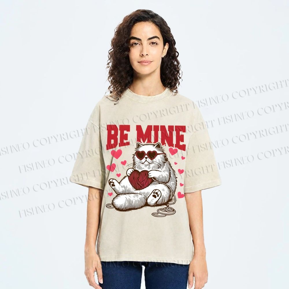 Unisex Be Mine Printed Washed Tee