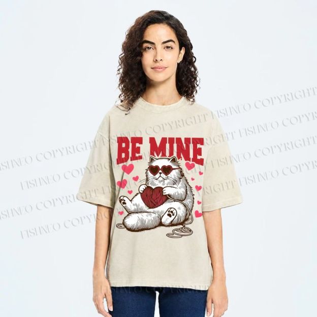 Unisex Be Mine Printed Washed Tee