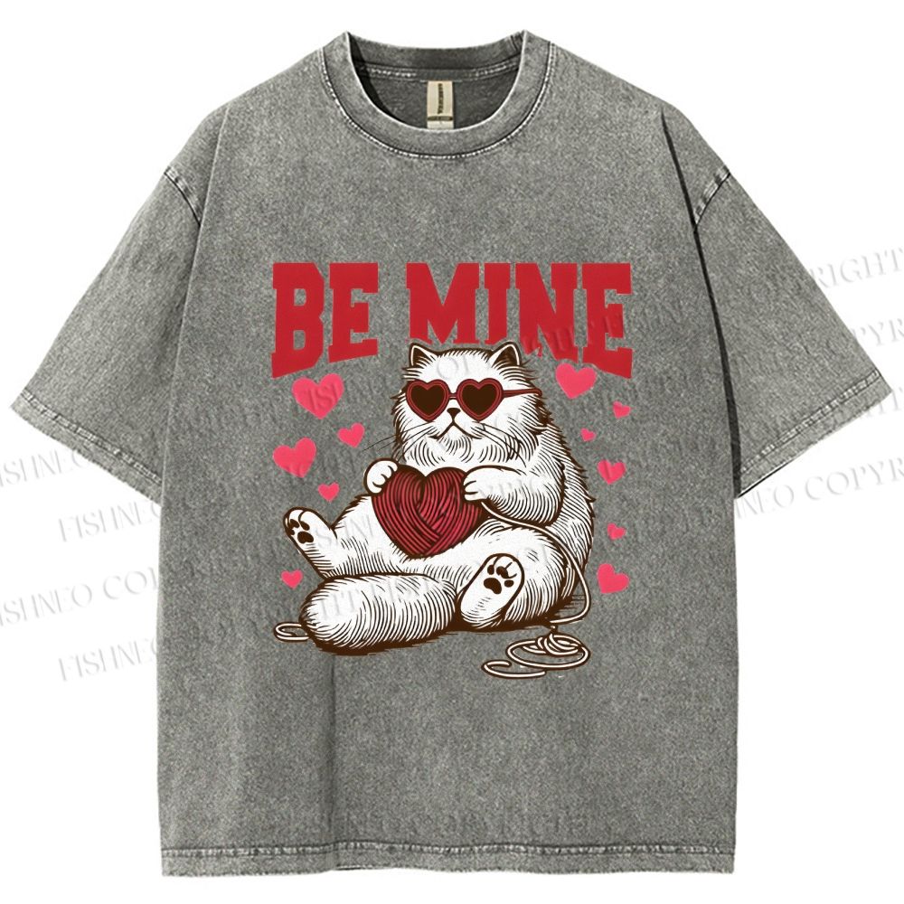 Unisex Be Mine Printed Washed Tee