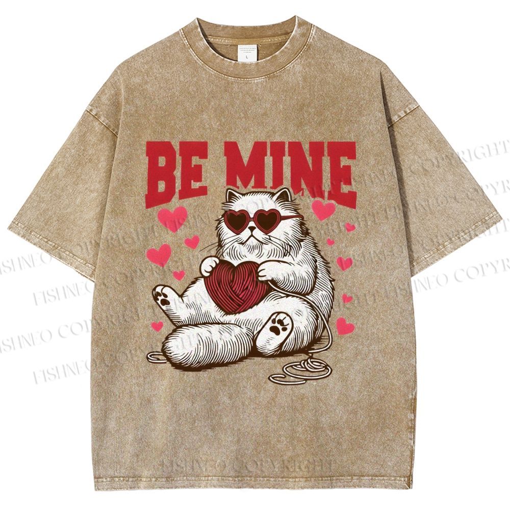 Unisex Be Mine Printed Washed Tee
