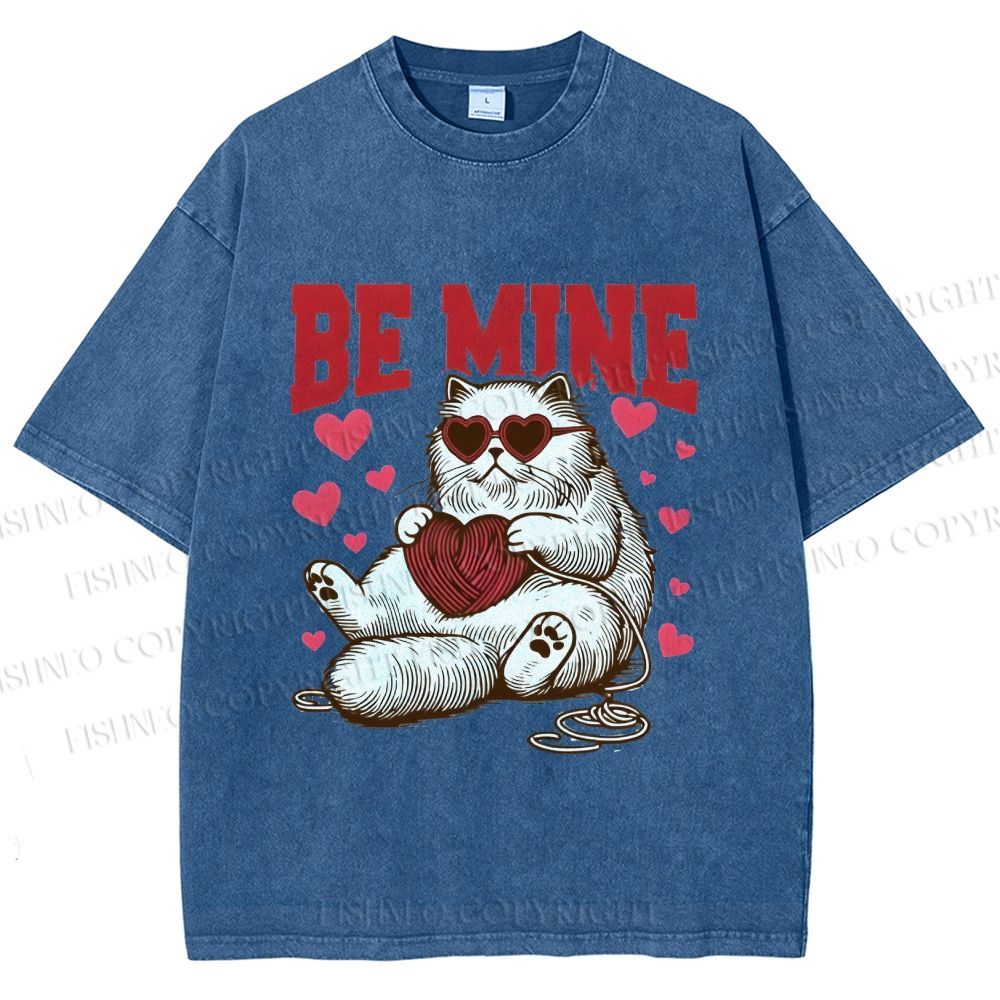 Unisex Be Mine Printed Washed Tee