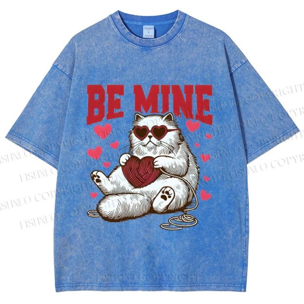 Unisex Be Mine Printed Washed Tee