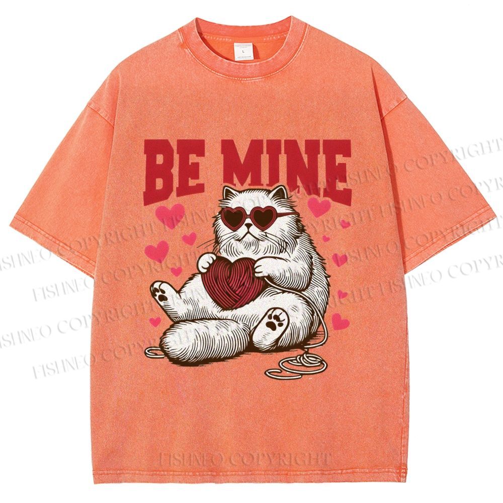 Unisex Be Mine Printed Washed Tee