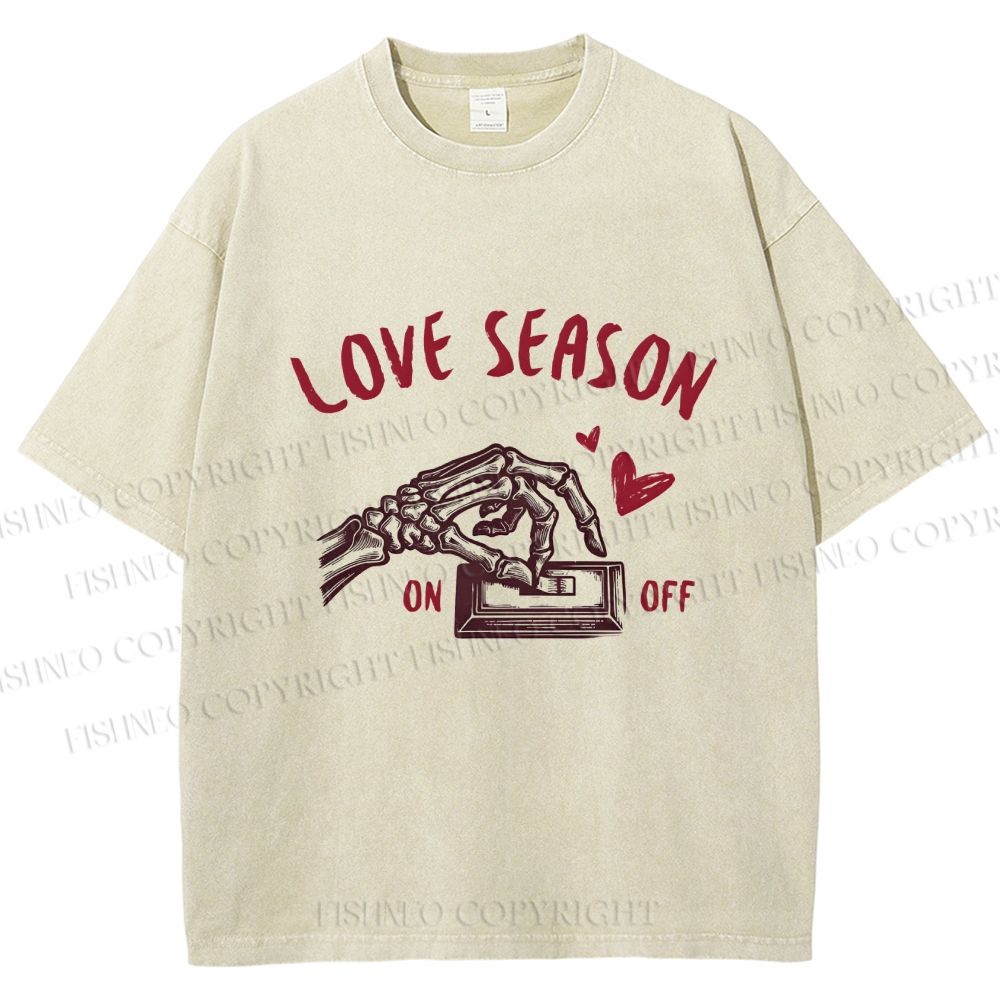 Unisex Love Season Printed Washed Tee