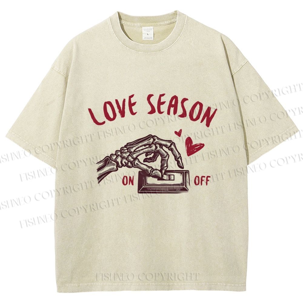 Unisex Love Season Printed Washed Tee