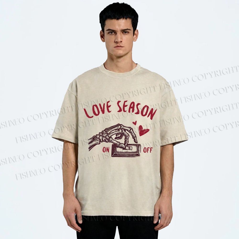 Unisex Love Season Printed Washed Tee