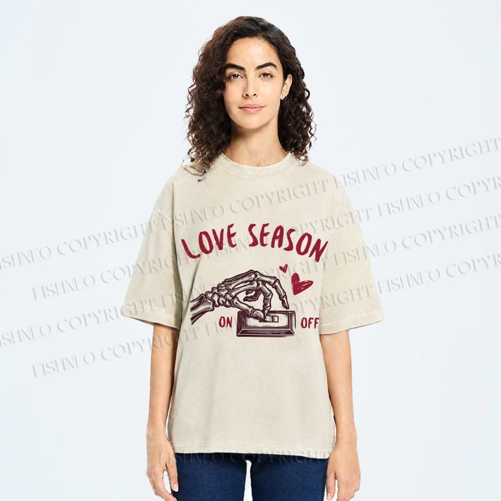 Unisex Love Season Printed Washed Tee