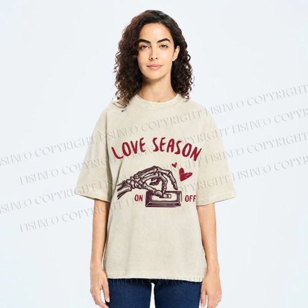 Unisex Love Season Printed Washed Tee