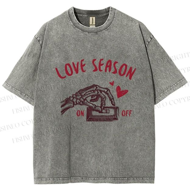 Unisex Love Season Printed Washed Tee