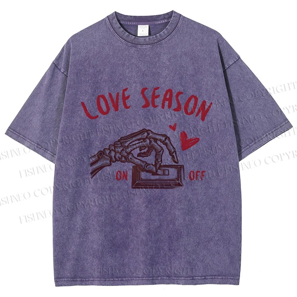 Unisex Love Season Printed Washed Tee